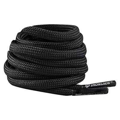 Afbeelding van IRONLACE Paracord 550 veters type III, Heavy Duty, universele laars en schoenveters, Zwart, 45 Inch