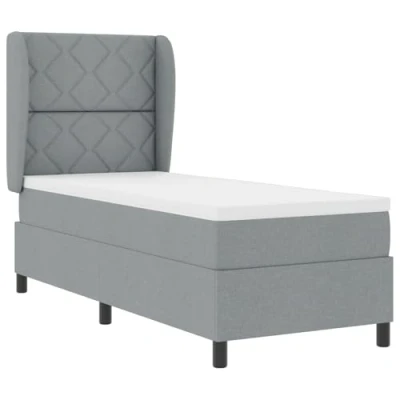 Afbeelding van vidaXL Boxspring Bed met Matras in Lichtgrijs, 80x200 cm, Stof