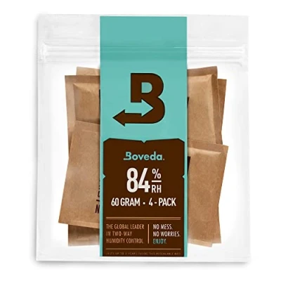Afbeelding van Boveda voor sigaren 84% RV 2 way vochtregeling humidor seasoning Maat 60 gebruik met elke 25 In een 14 dagen Hersluitbare zak 4 stuks
