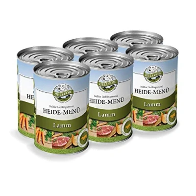 Afbeelding van Bellfor Beste Graanvrij Hondenvoer het Favoriete Menu Heide Natvoer met Lam Zonder Soja en Suiker Voor Honden in Één Oogopslag 6 x 400 g