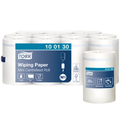 Afbeelding van Tork 100130 Poetsrol mini wiping centerfeed 1 laags M1