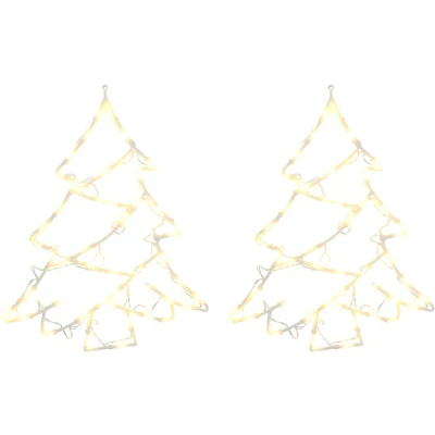 Afbeelding van Kerstverlichting kerstboom silhouet 2 st 50 LEDs warm wit