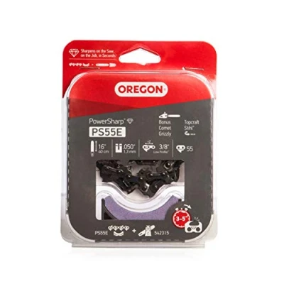Afbeelding van Oregon PS55E PowerSharp Kettingzaagketting met slijpsteen, 55 schakels