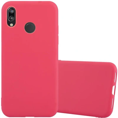 Afbeelding van Cadorabo Hoesje geschikt voor Huawei P20 LITE 2018 / NOVA 3E in CANDY ROOD Beschermhoes TPU silicone Case Cover