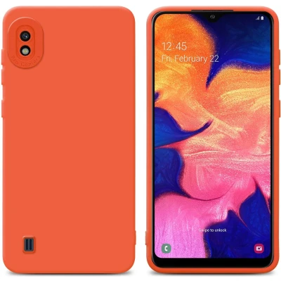 Afbeelding van Cadorabo Hoesje geschikt voor Samsung Galaxy A10 in FLUID ORANJE Beschermhoes gemaakt van flexibel TPU silicone Cover Case