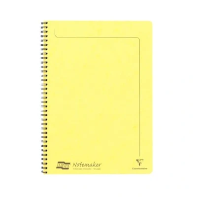 Afbeelding van Clairefontaine 3094Z Een Notemakers Europa Spiraalgebonden Notitieboek A4 21x29,7 cm 120 Afneembare Gelijnde Pagina&#039;s Wit Papier 90 g Glanzende Kartonnen cover Citroengele Kleur