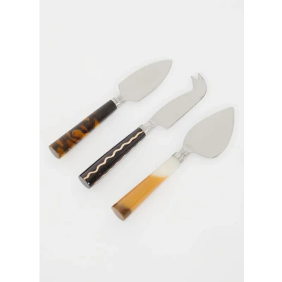 Afbeelding van HKliving Havana kaasmes set van 3 in giftbox Multicolor
