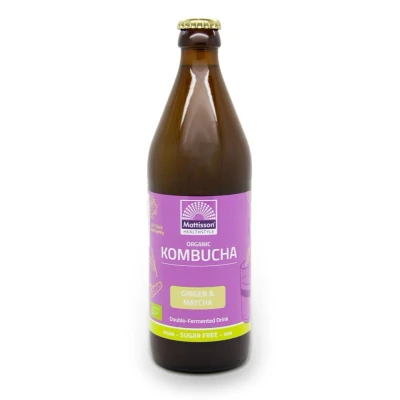 Afbeelding van Mattisson HealthStyle Kombucha Ginger &amp; Matcha Drink 500ML