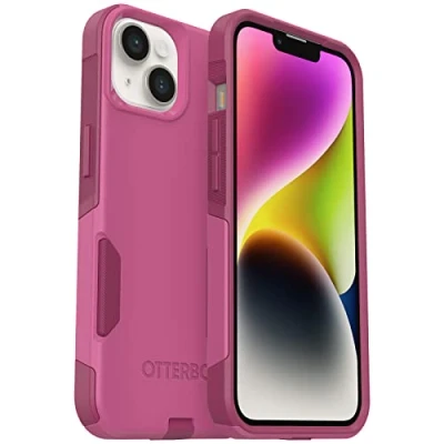 Afbeelding van OtterBox iPhone 14 &amp; 13 Commuter Series Case INTO THE FUCSHIA (roze), slank en stevig, zakvriendelijk, met poortbescherming