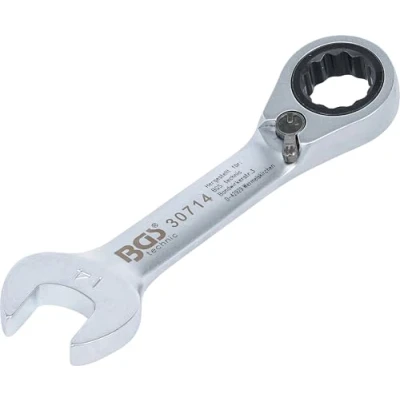 Afbeelding van BGS 30714 Ratel ringsteeksleutel kort omschakelbaar 14 mm