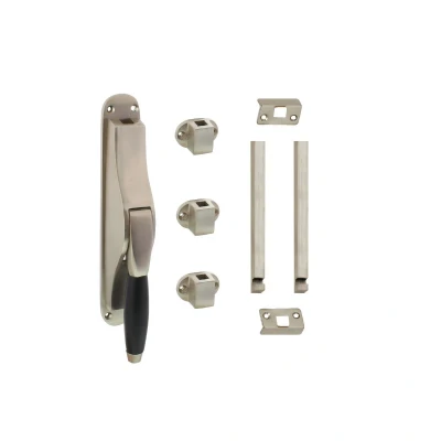Afbeelding van Intersteel set pomp espagnolet Ton Basic incl. stangenset 2x125 cm nikkel mat/ebbenhout