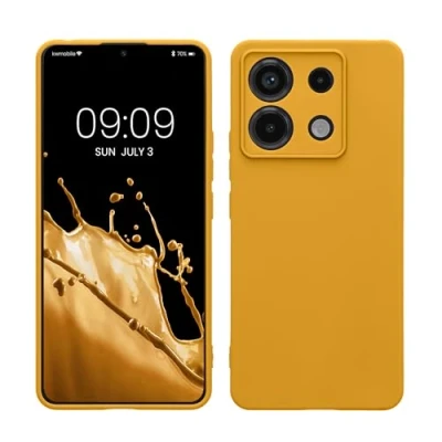 Afbeelding van kwmobile telefoonhoesje geschikt voor Xiaomi Redmi Note 13 Pro 5G / Poco X6 Hoesje smartphone Precisie camera uitsnede In honinggeel