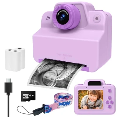 Afbeelding van Kindercamera, digitale camera instant print (paars)