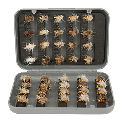Afbeelding van 40 stks Vliegvissen Vliegt Kits, Lokken Kunstaas Fly Lokt Insecten met Haak Droog Kit Haken Vissen Accessoire Visgereedschap