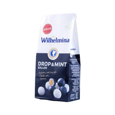 Afbeelding van Wilhelmina Chewy Dropmint Ballen 200 Gram