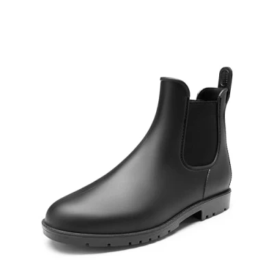Afbeelding van DREAM PAIRS Wellington laarzen en heren enkellaarzen korte Chelsea Booties waterdichte regenlaarzen gemakkelijker aan uit, Zwart, 41 EU