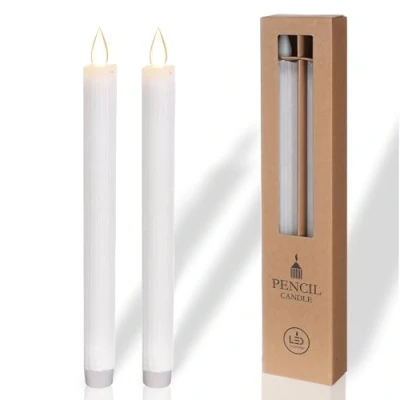 Afbeelding van comforder Led kaarsen met flikkerende vlam, set van 2, elektrische staafkaarsen timerfunctie, wit