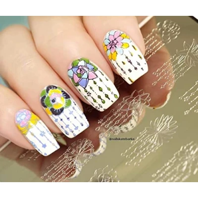 Afbeelding van KADS Nail Stempelen Plaat Bloem Natuur Art Stempel Sjabloon DIY Afbeelding Template Manicure Stencil Gereedschap (FL028)