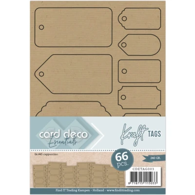 Afbeelding van Card Deco Essentials Tags Kraft