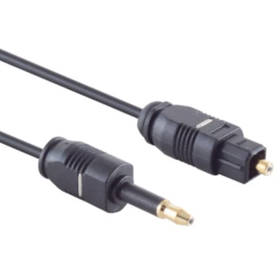 Afbeelding van Optische Mini Toslink (m) Kabel 2,2mm dik Verguld 1,5 meter Zwart