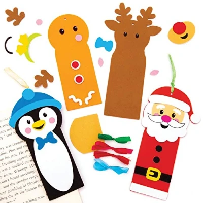 Afbeelding van Baker Ross AT191 Bladwijzer, knutselset (6 stuks), knutselen voor kinderen Kerstmis, gesorteerd