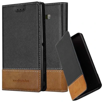Afbeelding van Cadorabo Hoesje geschikt voor Samsung Galaxy A7 2015 in ZWART BRUIN Beschermhoes met magnetische sluiting, standfunctie en kaartvakje Book Case Cover Etui