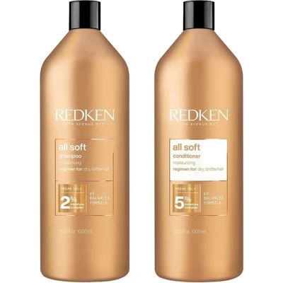 Afbeelding van Redken All Soft Shampoo + Conditioner 1000ml bundel/set/pakket