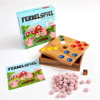 Afbeelding van Biggenspel het dobbelspel met de schattige biggen voor hele gezin incl. praktische sluitband