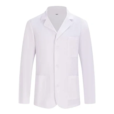 Afbeelding van MISEMIYA Uniseks laboratoriumjas sanitair uniform medische jas apotheekjas Ref: 8164, wit, L