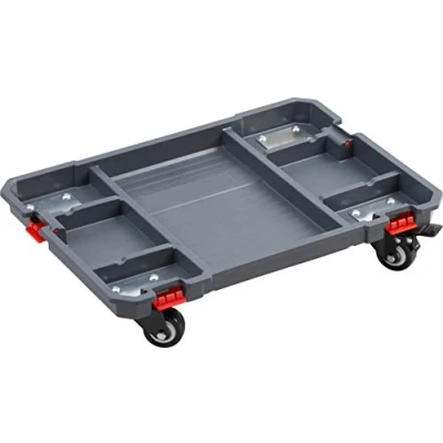 Afbeelding van Connex Rolsteun 4 zwenkwielen Incl. twee parkeerremmen 150 kg draagvermogen Geschikt voor alle systeemboxen Van kunststof Transporthulp / COX566204, universele maat