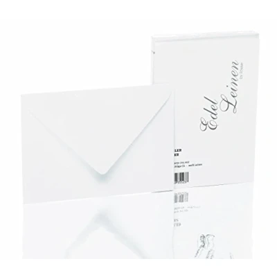 Afbeelding van Rössler Papier 2031705002 Noble Linen Enveloppen pakket DIN C6, zijden voering, wit