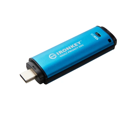 Afbeelding van Kingston Technology IronKey VP50 USB flash drive 128 GB Type C 3.2 Gen 1 (3.1 1) Zwart, Blau