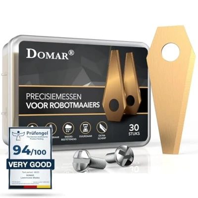 Afbeelding van Domar Duurzame robotmaaier messen incl. schroeven Verbeterde maaimessen, compatibel met Bosch Indego robotmaaiers 30 reservemessen…