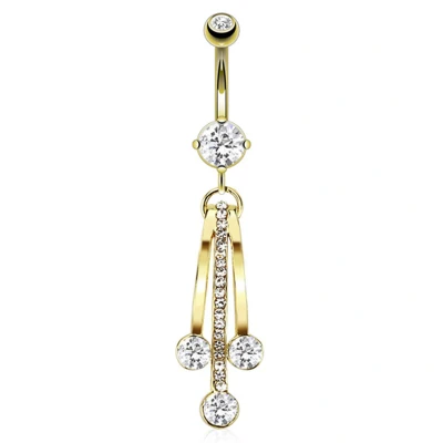Afbeelding van Piercing hanger waves gold plated