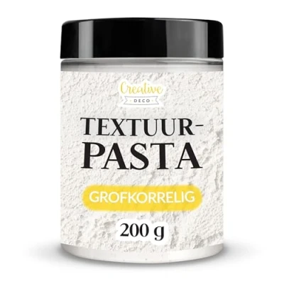 Afbeelding van Creative Deco Grofkorrelige Structuurpasta 200 g Witte Fijne Pasta Voor Kunstprojecten Acrylverf Eenvoudig te Gebruiken met een Spatel het Creëren van 3D effecten, Structuren, Texturen