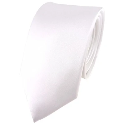 Afbeelding van TigerTie Modieuze satijnen zijden Stropdas in verschillende kleuren effen 100% zijde breedte 7 cm, wit, Krawattengröße: ca. Länge 150 Breite cm