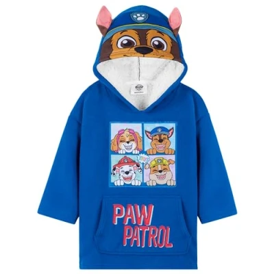 Afbeelding van Paw Patrol Fleece deken hoodie voor kinderen één maat 3 6 jaar oversized sherpa gevoerd cadeaus jongens, Blauw, One Size