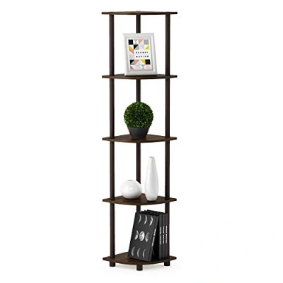 Afbeelding van Furinno, multifunctioneel rek met 3 niveaus 5 niveaus. Ebenen walnoot/bruin