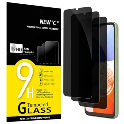 Afbeelding van NEW&#039;C 3 Stuks, privacy Screen Protector voor Samsung Galaxy A14 5G/4G, M14 5G, Balans tussen en oogbescherming, ultra resistent, 9H hardheid