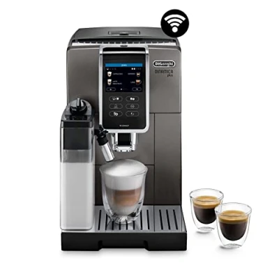 Afbeelding van De&#039;Longhi Dinamica Plus ECAM372.95.TB, cappuccino met LatteCrema systeem, espresso, titanium/zwart