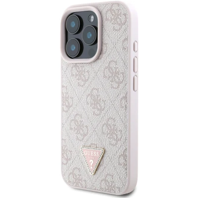 Afbeelding van Guess GUHCP16XP4TDSCPP iPhone 16 Pro Max 6,9&quot; roze/roze hardcase lederen metalen logo strass crossbody