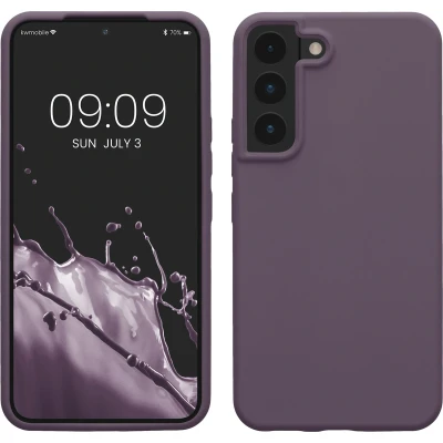 Afbeelding van kwmobile telefoonhoesje geschikt voor Samsung Galaxy S22 Hoesje met siliconen coating Smartphone case in Bleke iris