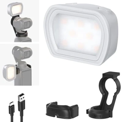 Afbeelding van NEEWER Basic Magnetisch hulplicht, compatibel met DJI OSMO Pocket 3 Gimbal camera creator combo, mini oplaadbaar led vullicht voor video opname, USB C opladen, M21