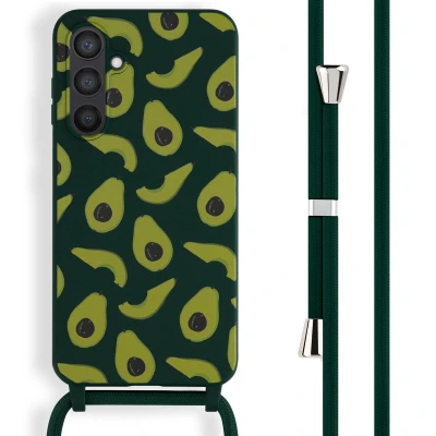 Afbeelding van Samsung Galaxy S23 FE Hoesje Siliconen en TPU (zacht) iMoshion Backcover met koord/Koordhoesje/Softcase Groen Telefoonhoesje