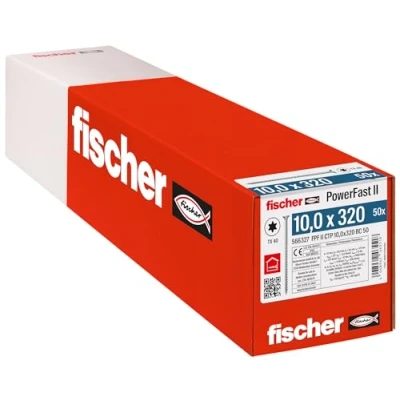 Afbeelding van Fischer PowerFast II 566327 Houtschroef 10 mm 320 Binnen T, Interne vertanding, TX, Torx, T profiel Staal Galvanisch verzinkt 50 stuk(s)