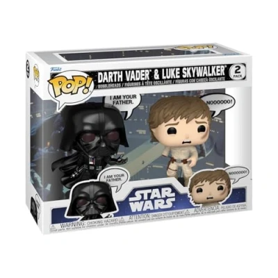 Afbeelding van Funko Pop Star Wars: Sayings Vader en Luke &amp; 2PK Wars Vinylfiguur om te verzamelen Cadeauidee Officiële Merchandise Speelgoed voor kinderen volwassenen Fantasiefans