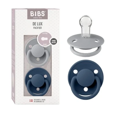 Afbeelding van BIBS Fopspeen De Lux Wolk / Steel Blauw 0 36 mnd, 2 st.