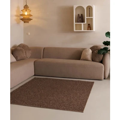 Afbeelding van Vierkant Vloerkleed Lush Bruin 240x240 Cm