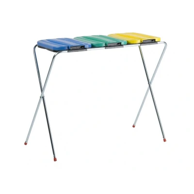 Afbeelding van Afvalzakhouder trio kunststof blauw, groen, geel