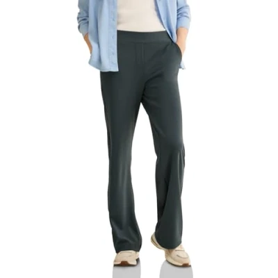Afbeelding van Cecil Basic WIDE LEG Broek, Dames, Maat: Lx30, Grün